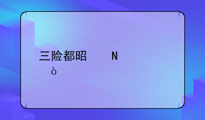 三险都是哪几个？