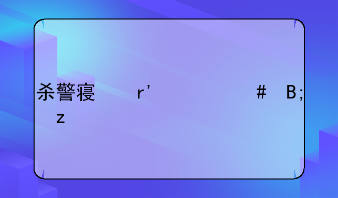 杀警察有什么后果