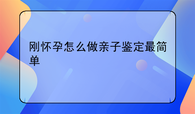 刚怀孕怎么做亲子鉴定最简单