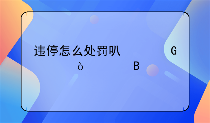 违停怎么处罚可以网上缴费吗