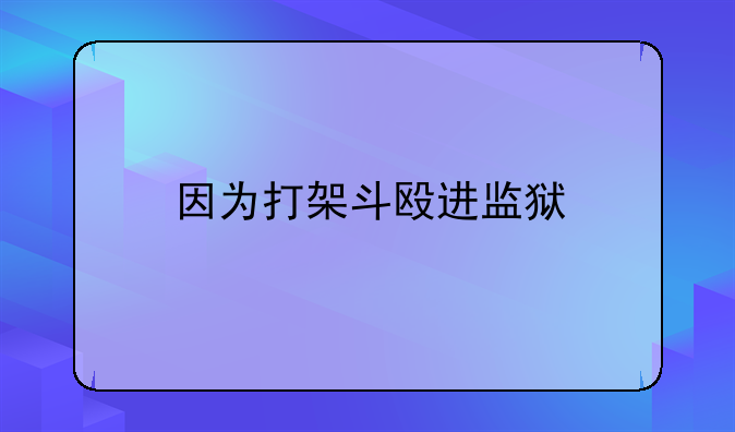 因为打架斗殴进监狱