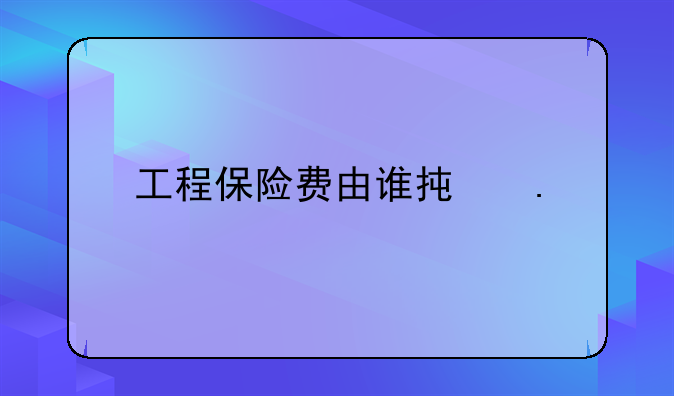 工程保险费由谁承担