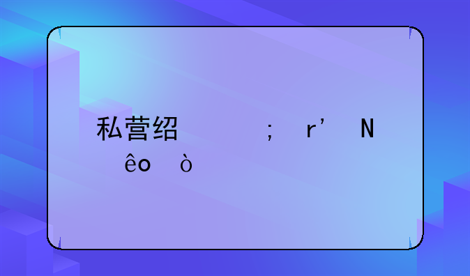 私营经济有哪些企业