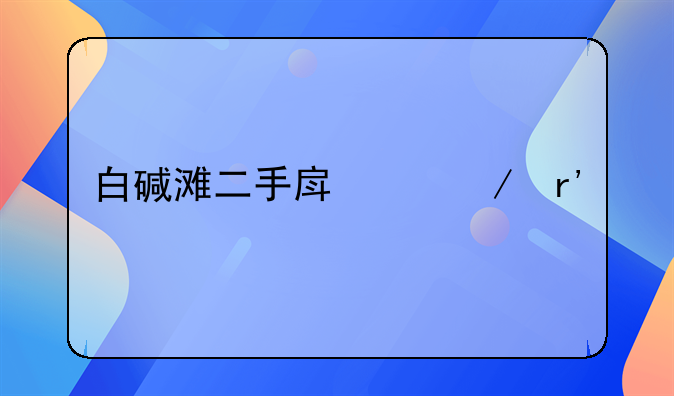 白碱滩二手房中介有几家