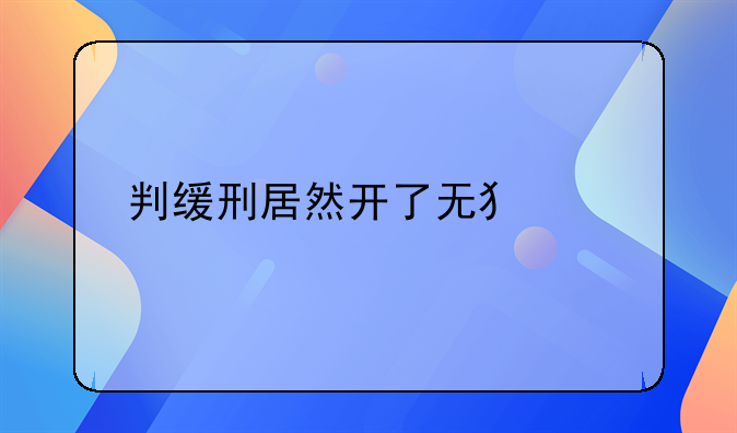 判缓刑居然开了无犯罪记录