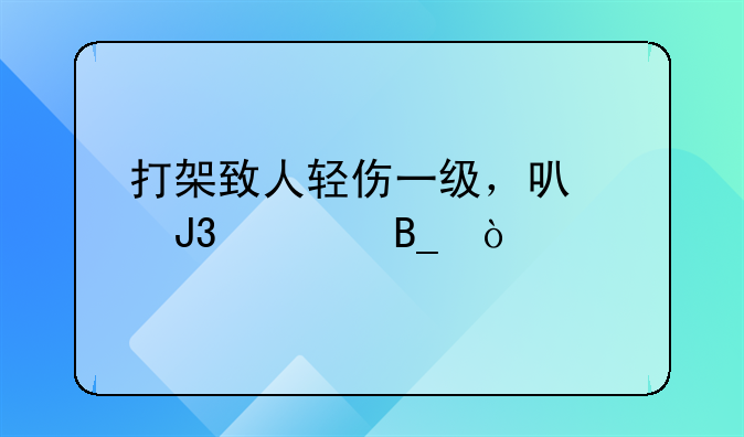 打架致人轻伤一级，可以和解吗？