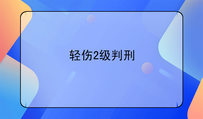 轻伤2级判刑